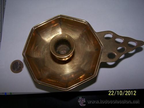Antig&uuml;edades: CANDELABRO VELA LATON - Foto 2