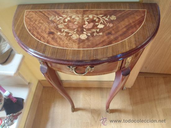 Antig&uuml;edades: MESA SEMICIRULO EN MARQUETERIA - Foto 1