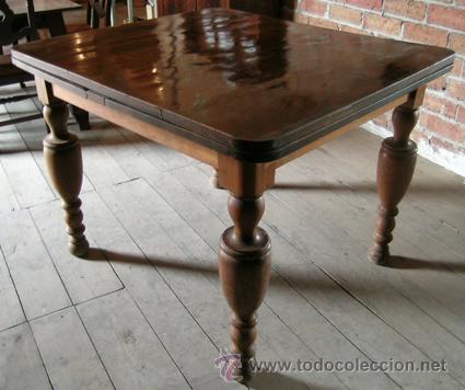 Antig&uuml;edades: Mesa madera nogal. Extensible - Foto 1