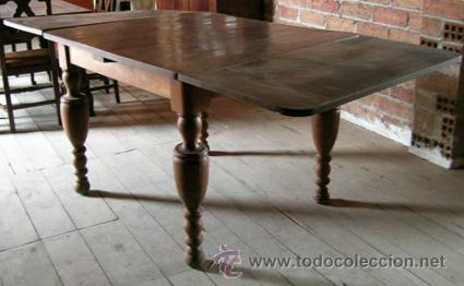Antig&uuml;edades: Mesa madera nogal. Extensible - Foto 2