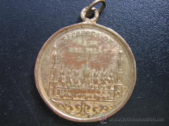 Antig&uuml;edades: Medalla religiosa 3 cm Laton - Foto 2