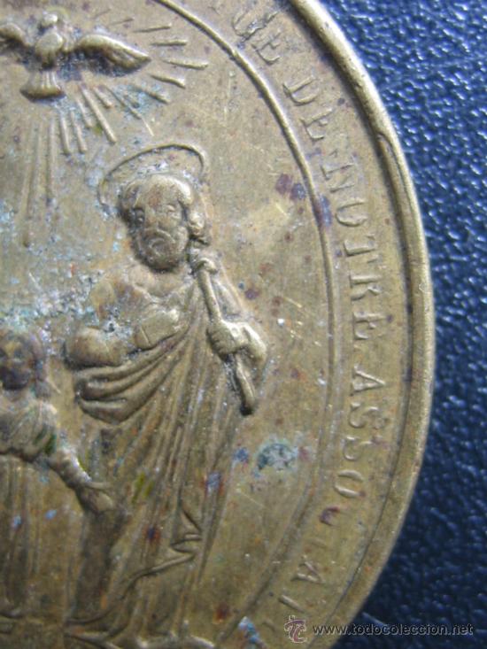 Antig&uuml;edades: Medalla religiosa 4x3 cm Laton - Foto 6