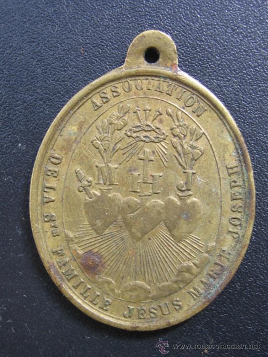 Antig&uuml;edades: Medalla religiosa 4x3 cm Laton - Foto 2