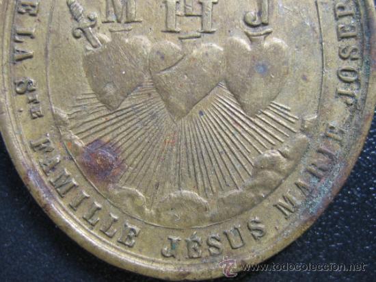 Antig&uuml;edades: Medalla religiosa 4x3 cm Laton - Foto 4