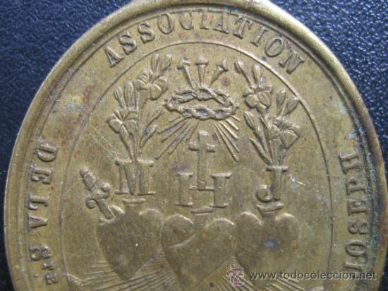 Antig&uuml;edades: Medalla religiosa 4x3 cm Laton - Foto 5