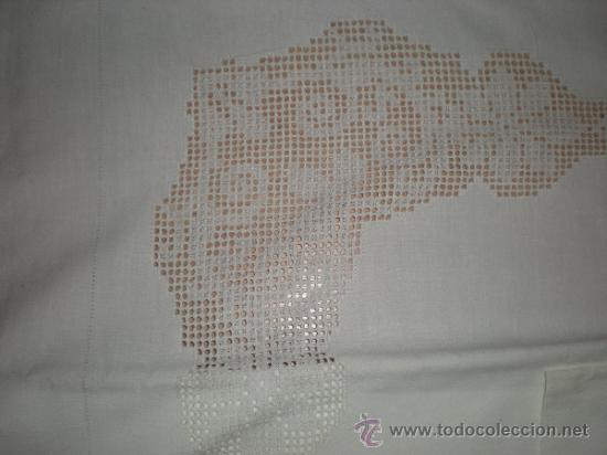 Antig&uuml;edades: JUEGO DE SABANA Y ALMOHADON - Foto 2
