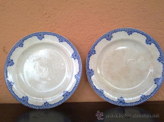 Antig&uuml;edades: lote de 2 platos de ceramica - Foto 1