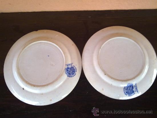 Antig&uuml;edades: lote de 2 platos de ceramica - Foto 3