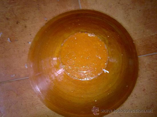 Antig&uuml;edades: antiguo lebrillo de barro con bonito rameado. - Foto 4