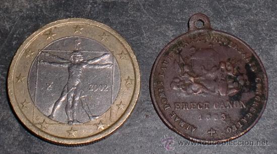 Antig&uuml;edades: Medalla religiosa fechada en 1889 - Foto 2