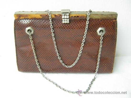 Antig&uuml;edades: ANTIGUO BOLSO DE PIEL DE SERPIENTE - Foto 1