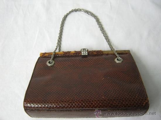 Antig&uuml;edades: ANTIGUO BOLSO DE PIEL DE SERPIENTE - Foto 2