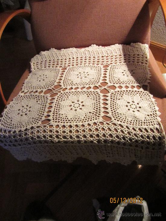 Antig&uuml;edades: CENTRO DE MESA-TAPETE GANCHILLO/CROCHET - RECTANGULAR: 64CM X 50CM almidonado - Foto 3