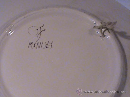 Antig&uuml;edades: Plato Man&iacute;ses con centro cesta floral - Foto 2