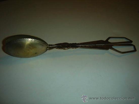 Antig&uuml;edades: Pinzas para servir de alpaca, 22cm de largo. - Foto 1