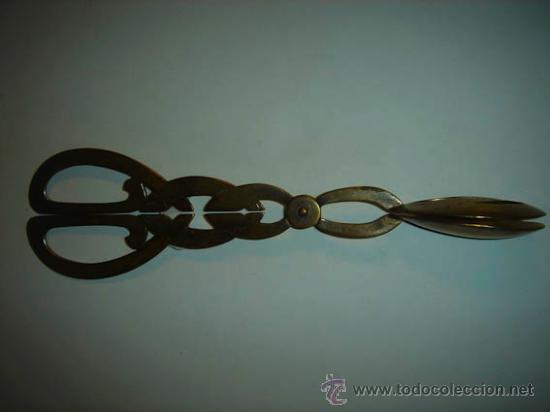 Antig&uuml;edades: Pinzas para servir de alpaca, 21cm de largo. - Foto 1