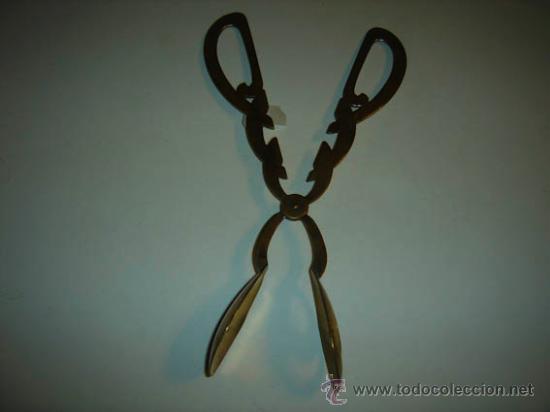 Antig&uuml;edades: Pinzas para servir de alpaca, 21cm de largo. - Foto 4
