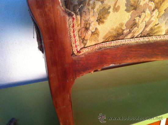 Antig&uuml;edades: SILLON DE CAOBA CON TAPICERIA FLOREADA - Foto 6