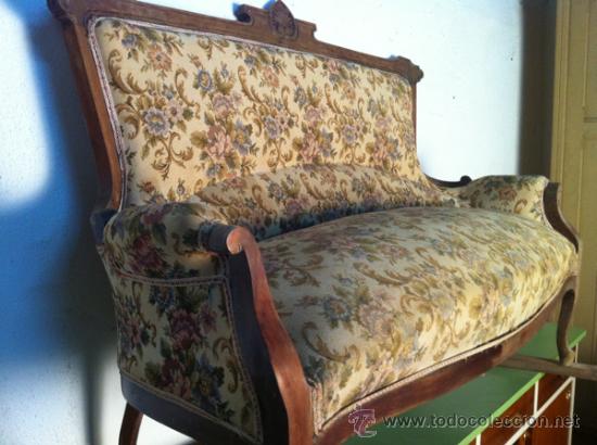 Antig&uuml;edades: SILLON DE CAOBA CON TAPICERIA FLOREADA - Foto 10