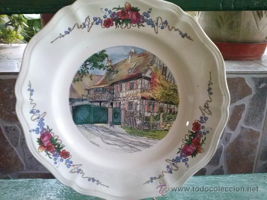 Antig&uuml;edades: antiguo plato de sarreguemines. - Foto 1