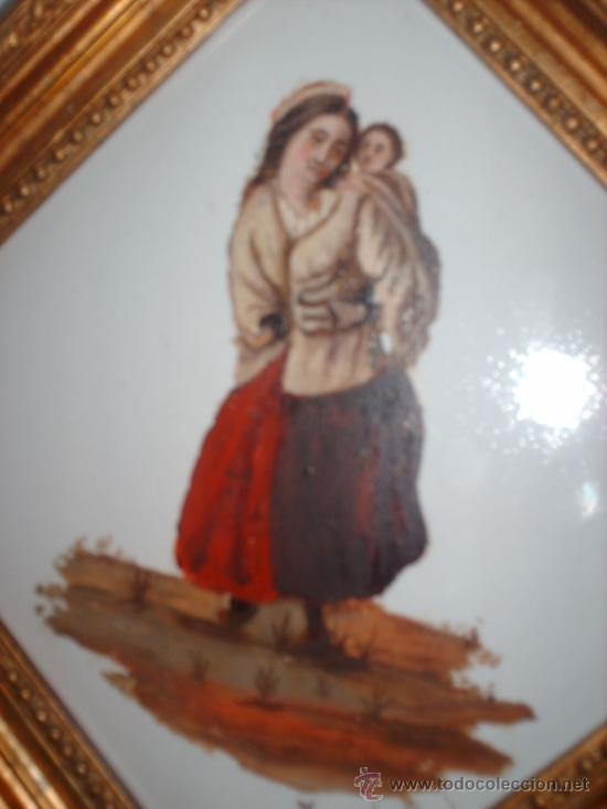 Antig&uuml;edades: AZULEJO PINTADO. S.XIX. - Foto 1