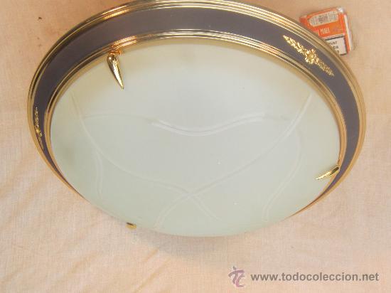 Antig&uuml;edades: LAMPARA DE TECHO EN METAL Y CRISTAL - Foto 3