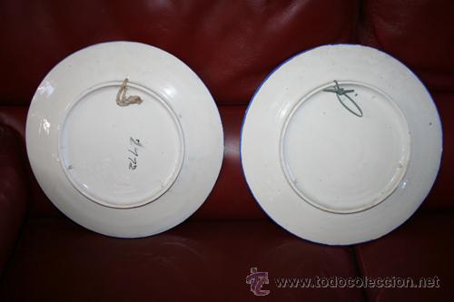 Antig&uuml;edades: PAREJA PLATOS TALAVERA REF.5344 - Foto 4