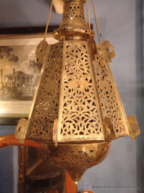 Antig&uuml;edades: ANTIGUO FAROL DE TECHO ESTILO MORUNO - Foto 1