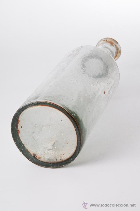 Antig&uuml;edades: BOTELLA DE VIDRIO TRANSPARENTE MITAD DEL S-XIX - Foto 4