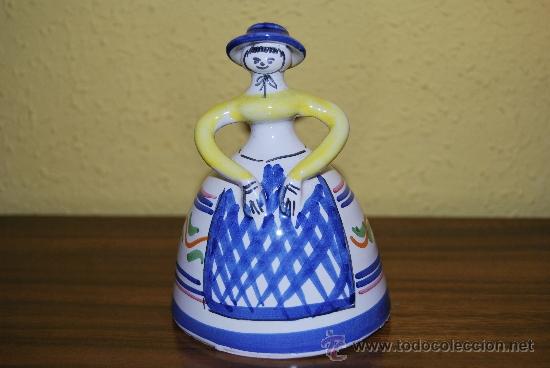 Antig&uuml;edades: CAMPANA DE CER&Aacute;MICA - SE&Ntilde;ORA - Foto 1