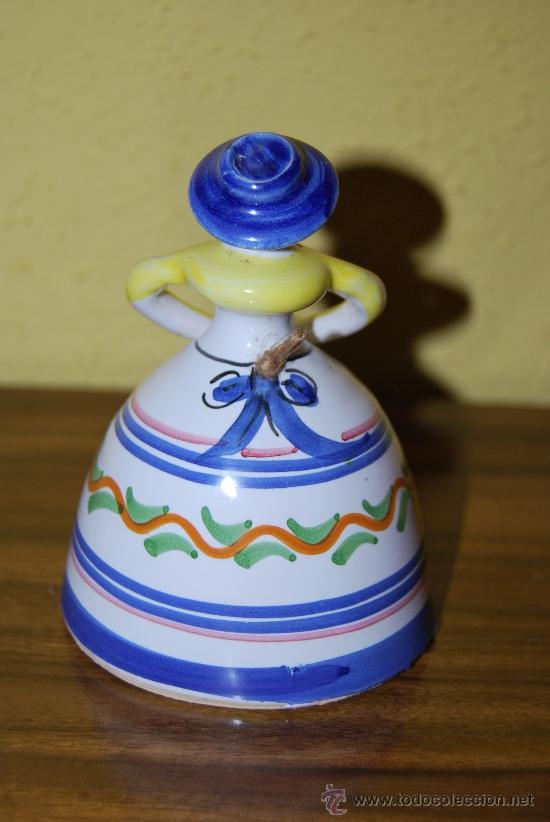 Antig&uuml;edades: CAMPANA DE CER&Aacute;MICA - SE&Ntilde;ORA - Foto 3