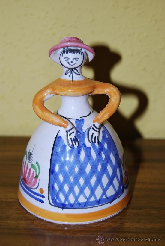 Antig&uuml;edades: CAMPANA DE CER&Aacute;MICA - SE&Ntilde;ORA - Foto 1