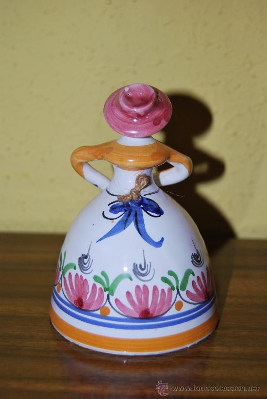 Antig&uuml;edades: CAMPANA DE CER&Aacute;MICA - SE&Ntilde;ORA - Foto 2