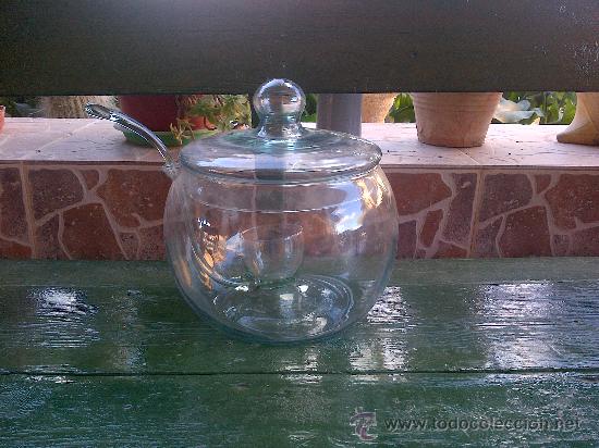 Antiguidades: antigua ponchera de cristal, preciosa