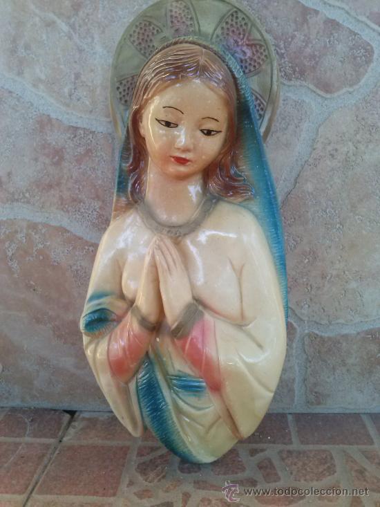 Antig&uuml;edades: antigua virgen de escayola - Foto 1