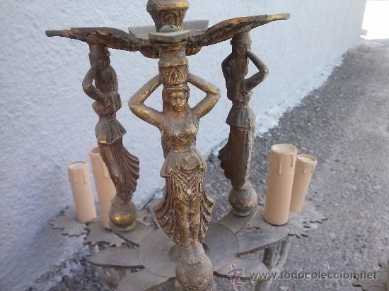 Antig&uuml;edades: antigua lampara de bronce. - Foto 3