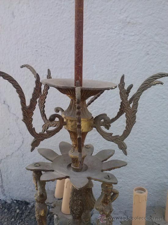 Antig&uuml;edades: antigua lampara de bronce. - Foto 4