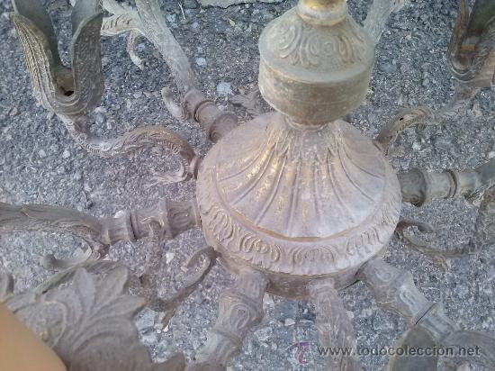 Antig&uuml;edades: antigua lampara de bronce. - Foto 5