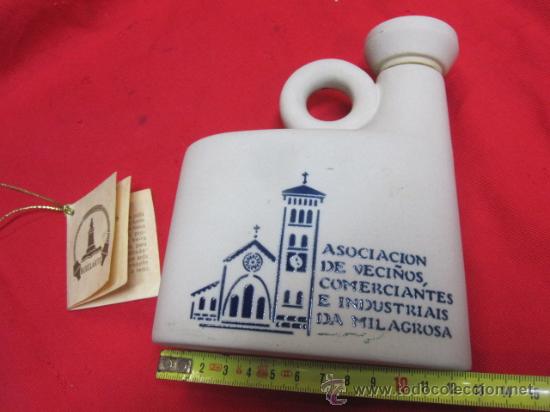 Oggetti Antichi: PEQUE&Ntilde;A GARRAFA EN GRES - SELLO INCISO BURELARTE LUGO - ASOCIACION LA MILAGROSA LUGO 15CM ALTO