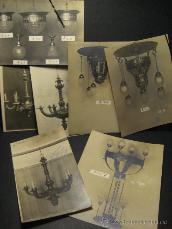 Antig&uuml;edades: 7 FOTOGRAFIAS DE LAMPARAS. HACIA 1915, FEDERICO GALLAR, MADRID. TALLA Y DORA