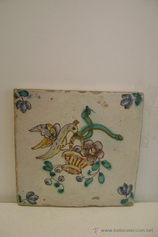 Antig&uuml;edades: AZULEJO. PALOMA CON CESTA.VALENCIA - Foto 1