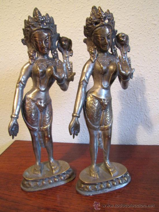 Antig&uuml;edades: PAREJA DE FIGURAS INDU - Foto 1