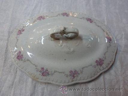 Antig&uuml;edades: tapa de sopera loza - Foto 1