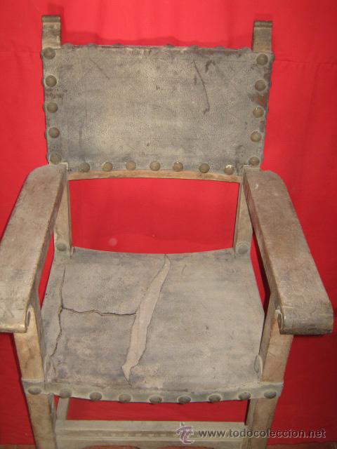 Antig&uuml;edades: Antiguo sill&oacute;n de nogal, para restaurar. - Foto 5
