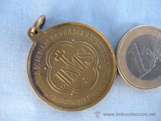 Antig&uuml;edades: ANTIGUA MEDALLA CORAZ&Oacute;N DE JES&Uacute;S. - Foto 2