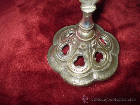 Antig&uuml;edades: CANDELABRO NEOGOTICO S XIX ECLESIASTICO - Foto 2