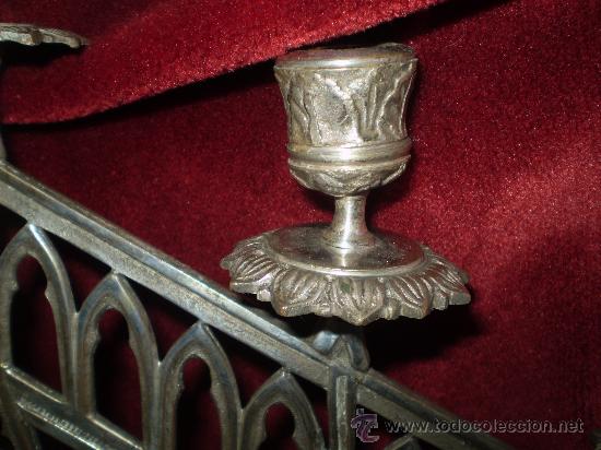 Antig&uuml;edades: CANDELABRO NEOGOTICO S XIX ECLESIASTICO - Foto 4