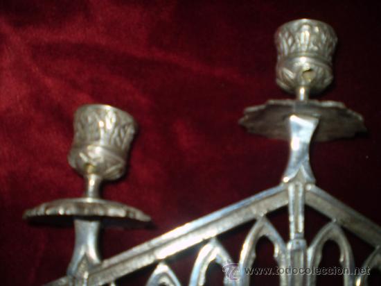 Antig&uuml;edades: CANDELABRO NEOGOTICO S XIX ECLESIASTICO - Foto 5