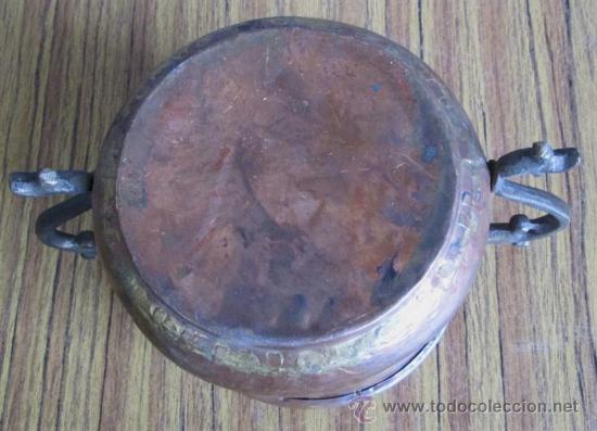 Antig&uuml;edades: RECIPIENTE .. De cobre y asas de bronce - lat&oacute;n - Foto 4