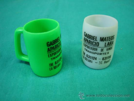 Antiquit&auml;ten: 2 Jarritas palillero Gabriel Aparicio y Mateos Lara. La Solana CIUDAD REAL 4&acute;5x3 cm